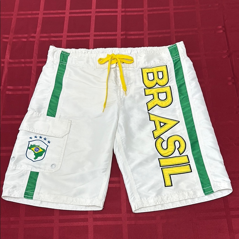 Brazil White Swim Shorts